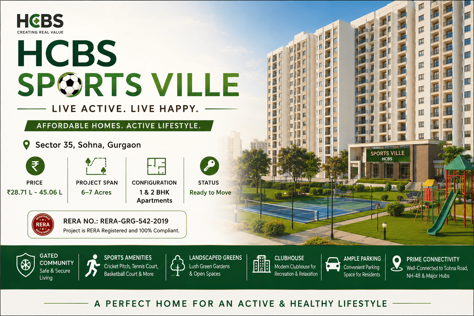 HCBS Sports Ville - Affordable Flats in Sohna Gurugram